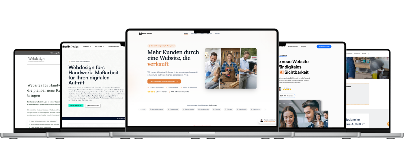 Handwerker Website Vergleich 2026